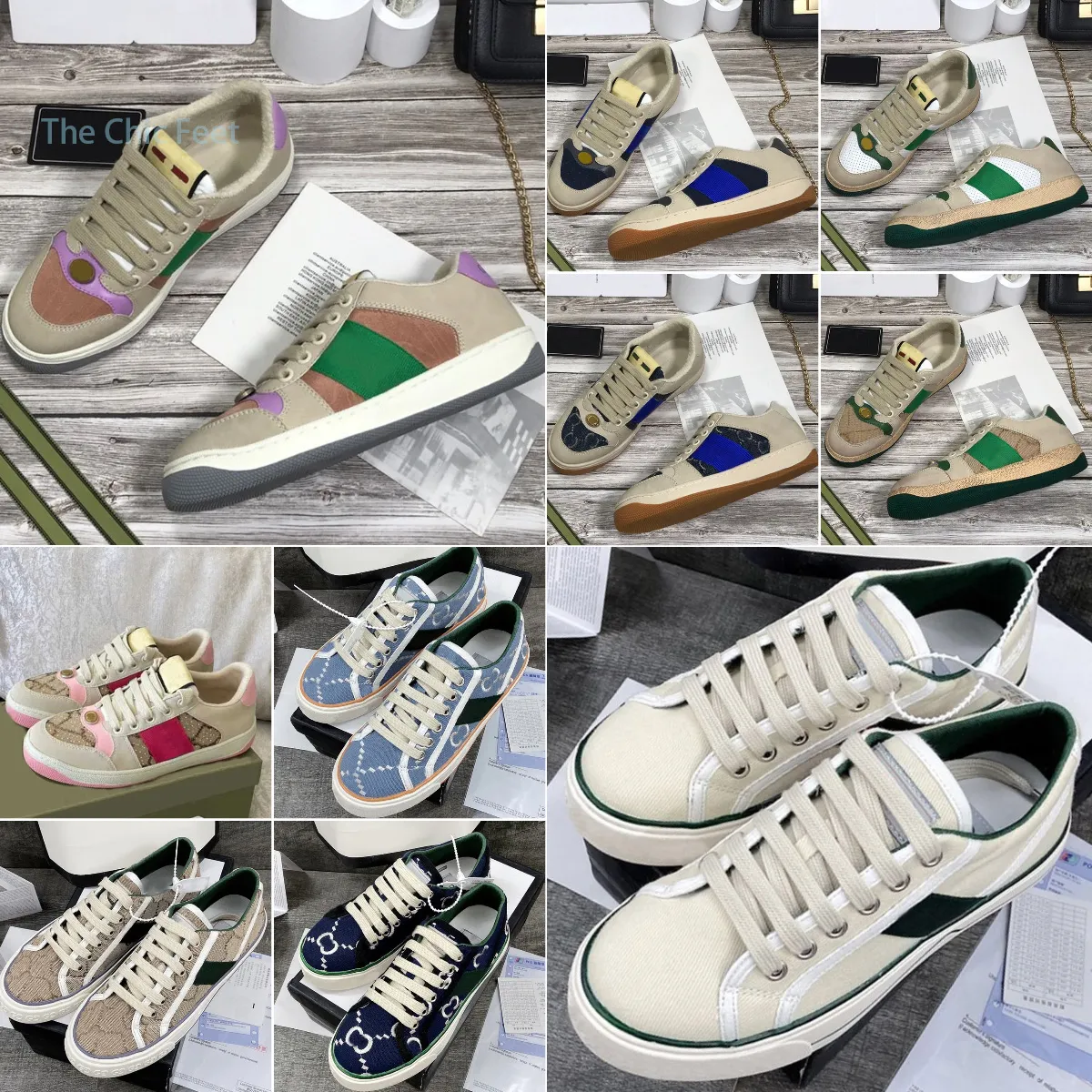 Tennis 1977 OG Casual Sneaker Retro Dirty Shoe Fashion Stripe Canvas Casual Trainers Classic Vintage Shoes Leather Sneakers Men's Women's Sneaker Storlek 35-44