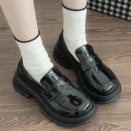 Dress Shoes 2023 Women Loafers University Girls Mary Jane Japanese JK Uniform Leather Retro Platform