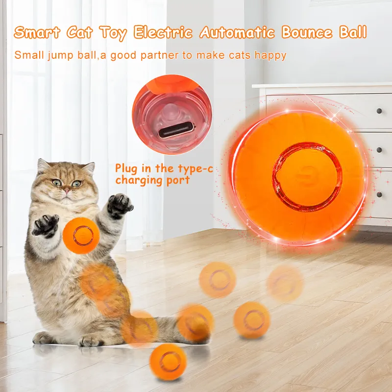 Elektrisch kattenspeelgoed Smart Automatic Rolling Bounce Ball Toys voor katten Interactief speelgoed Training Self-moving Kitten Pet Accessories