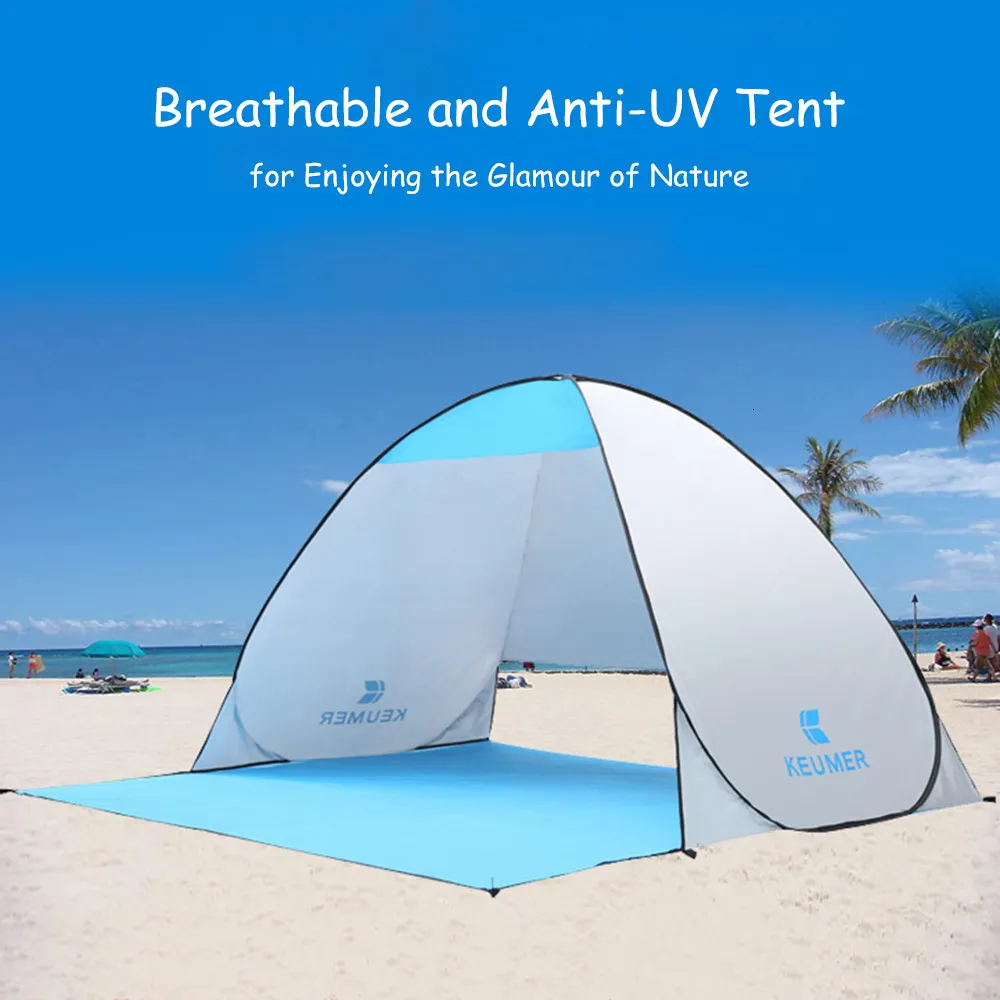 Tält och skyddsrum Camping Tält 709x59x433 tum Automatisk Instant Popup Beach Anti UV Sun Shelter Cabana för fiskevandring Picknick 230621