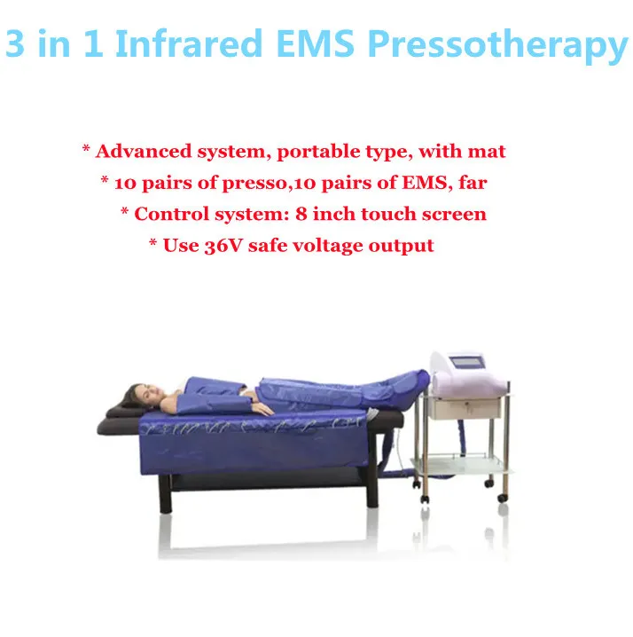 3 na 1 Profesjonalny Presoterapia inflarojo Profesional Machine Pressotherapy limfatyczne drenaż maszynowy
