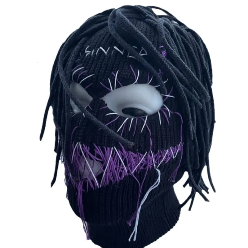 Chapeaux d'extérieur Balaclava Distressed Halloween Balaclava Funny Balaclava Face Mask Scary Balaclava Hooded Party Hat Knitted Hat Beanies 230621