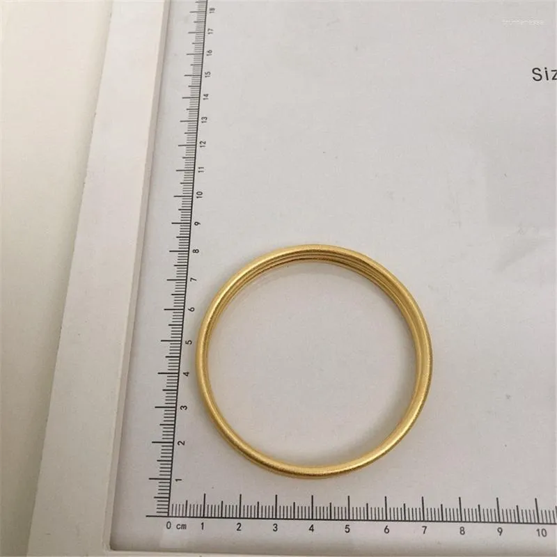 Bangle FFLACELL 2023 Fashion Retro Sand Gold Bracelet Simple Closed Golden For Women Girl Party Jewellery Raym22