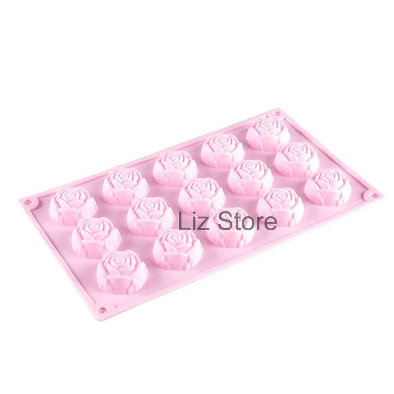 Type 2 6 Cavities Rose Flower Silicone Soap Mold Flower Soap Mold
