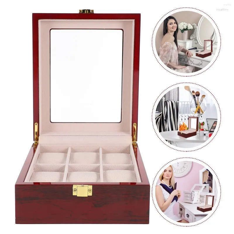 Watch Boxes Fashion 6 Slot Box Storage Display Case Organizer