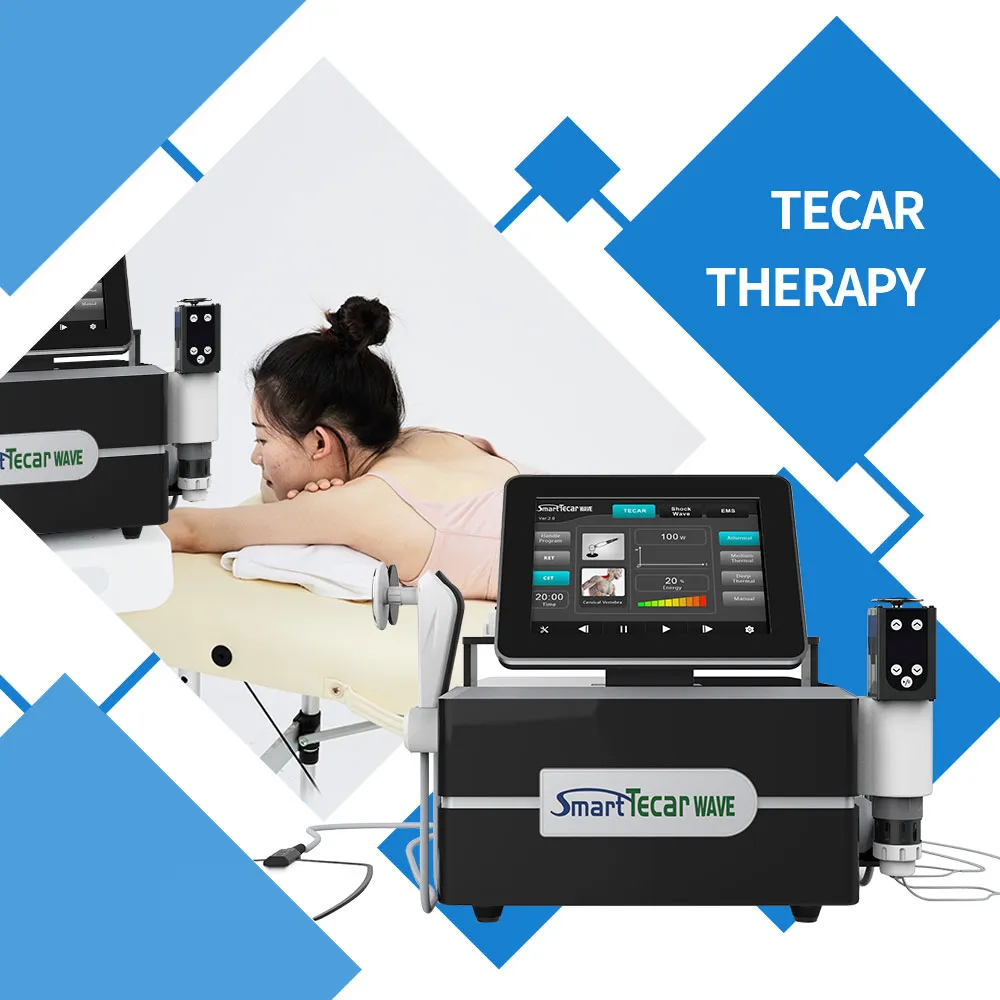 Máquina de terapia por ondas de choque para tratamento de emergência 3 em 1 Smart Tecar Wave Alívio da dor