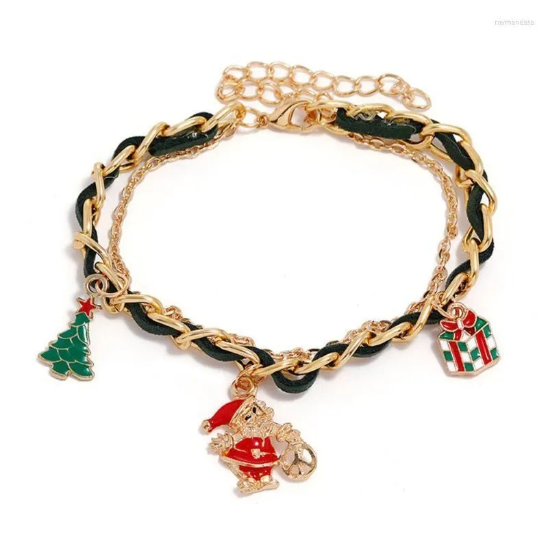 Lien Bracelets Chaîne Bijoux De Noël Bracelet Père Noël Arbre De Noël Pendentif Exquis Dames Et Enfants Cadeau Décoration Raym22