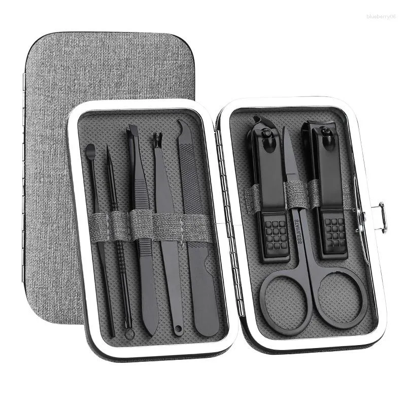 Nail Art Kits 8 Pcs Manicure Clipper Set Multifunction Household Stainless Steel Ear Spoon Clippers Pedicure Scissor Dropship