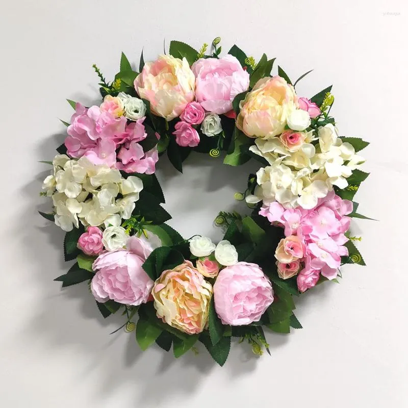 Decorative Flowers Wedding Plant Hanging Artificial Garlands Spring Summer Home Decor Hydrangea Wreath