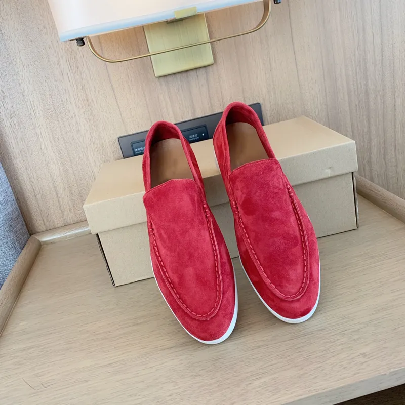 Loafers dames platte schoenen ontwerper luxe vrijetijdsschoenen heren sportschoenen LP merklogo Mocasines comfortabele wandelschoenen