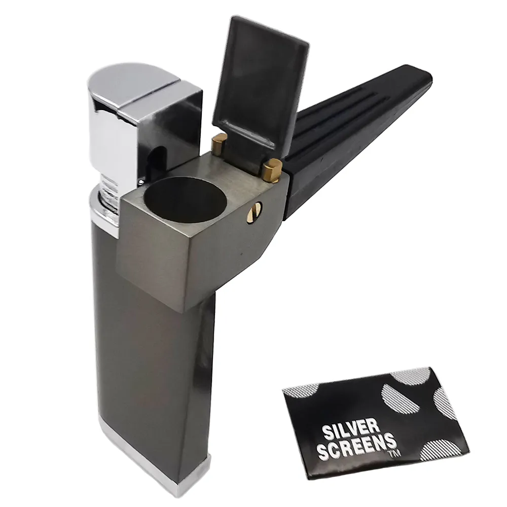 Metal Cap Tobacco Lighter Smoking Pipe Metal Free Screens Smoking Accessories Lighters Case Gun for Cigarettes Smoke