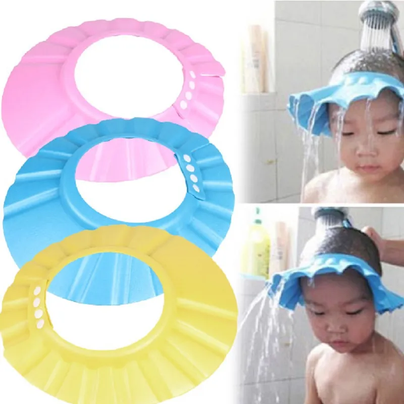 Baby Shower Cap Adjustable Hair Wash Hat for Newborn Infant Ear Protection Children Shampoo Shield Bath Head Cover for 0-6 Years