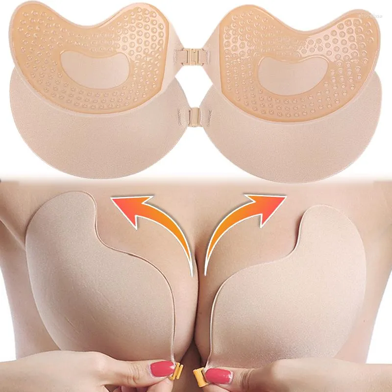 Women Self Adhesive Bras Seamless Strapless Backless Solid Bra Silicone  Push Up Invisible Bra Women's Underwear