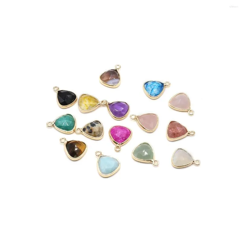 Pendant Necklaces Natural Stone Faceted Triangle Shaped Gemstone Exquisite Charms For Jewelry Making Diy Bracelet Necklace Accessories