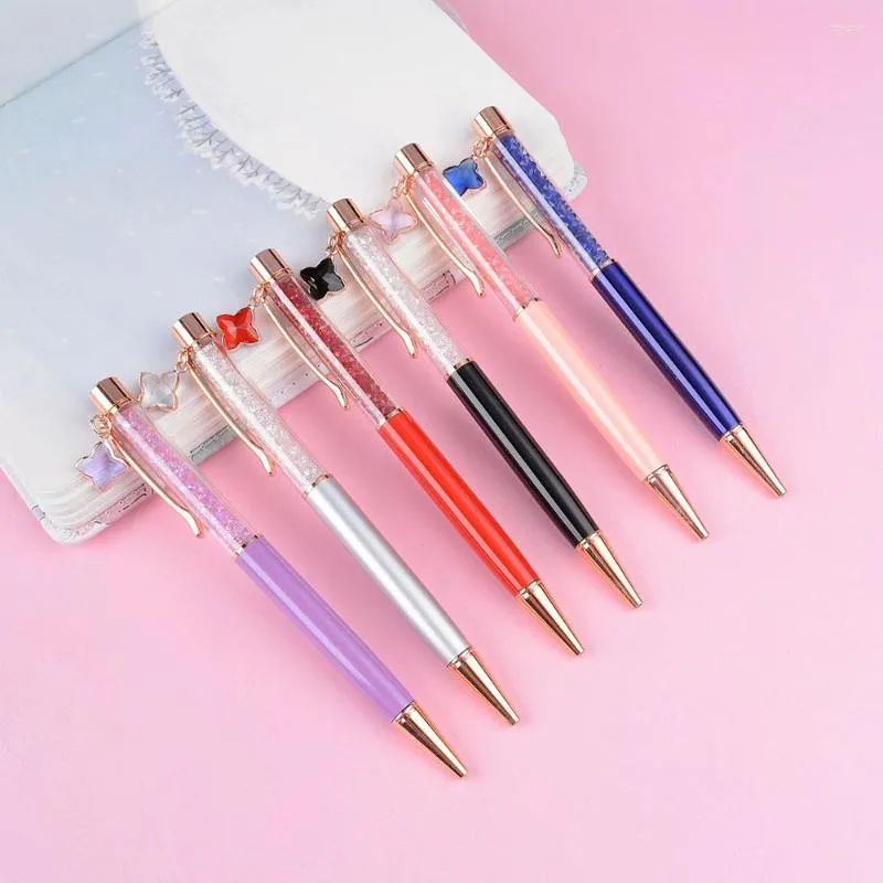 Kawaii Girl Glitter Crystal Pen Student Gel School Supplies Office Metal Signature Quality Writing Tool Ballpoint