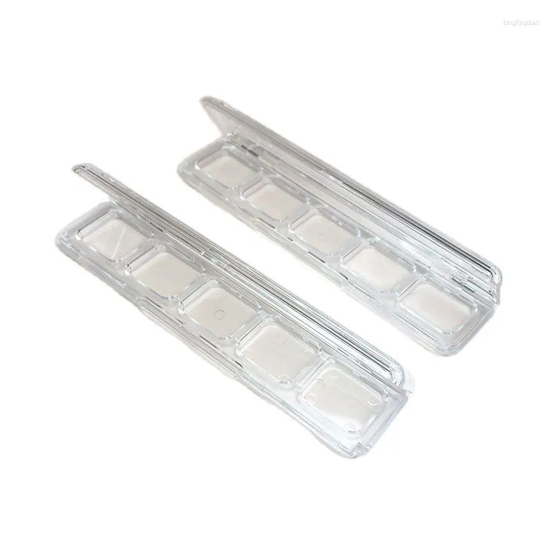 Lagringsflaskor Transparent 5 rutnät Tomma ögonskugga maträtt Diy Palette Eye Makeup Packaging Box för nybörjare Anpassade containrar 25st