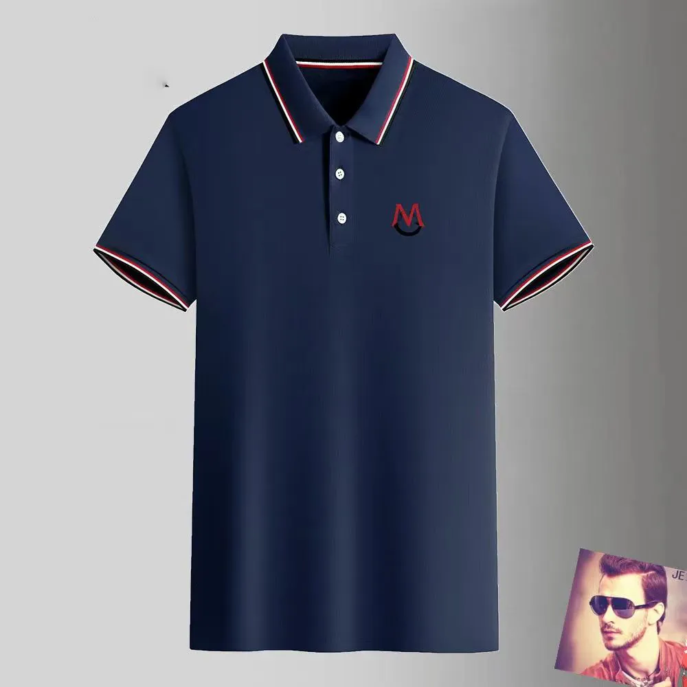 Polo da uomo T-shirt a righe con collo a righe Camicie T-shirt da uomo a maniche lunghe estive di alta qualità con magliette a motivo di api ricamate S-6XL