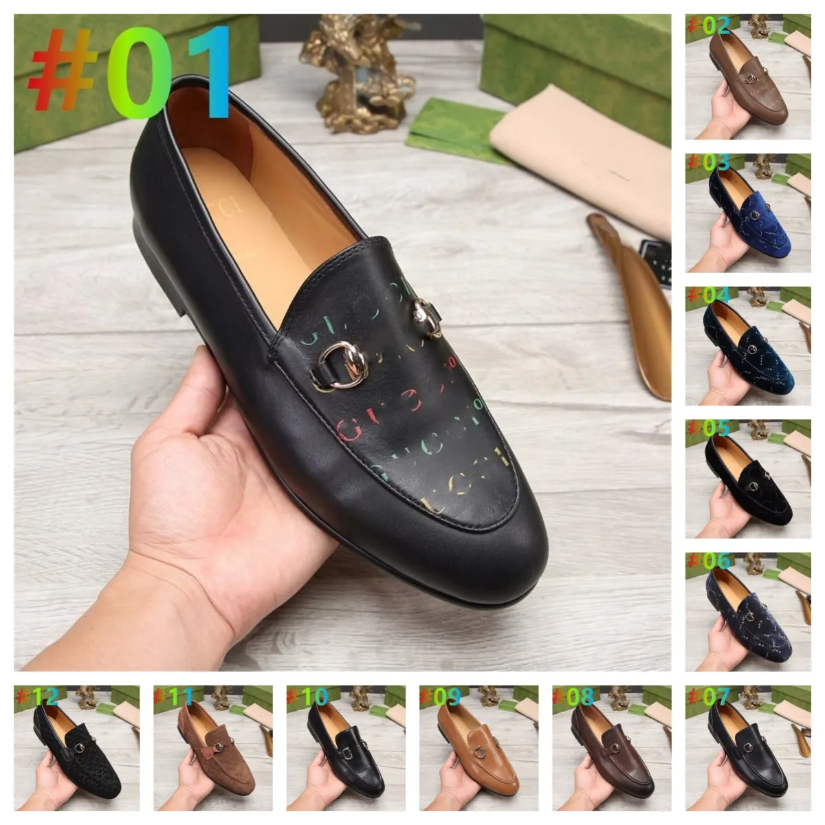 Hombres Elegante Coiffeur Diseñador Mocasines Cuero genuino Enclavamiento G hebilla Zapatos de moda italianos Zapatos de vestir de boda Marcas de lujo formales para hombres Tamaño 39-45