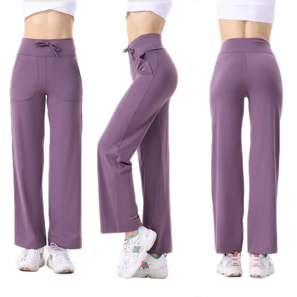 Relaxed Fit Yoga Pants Women Softness Joggers High Waist Back Cross Running Pants  Woman Loose Gym Pants - AliExpress