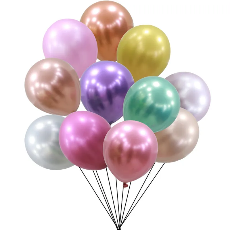 100 stks 10 Inch Party Decoratie Latex Goud Ronde Ballon Bruiloft Ballonnen Effen Kleur Gelukkige Verjaardag Anniversary Decor Ballonnen TH0244