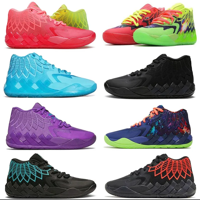 Sapatos de basquete Lamelo Ball Shoe MB 01 Rick e Morty Designer Casual Mamba Buzz City Queen City Rock Ridge Vermelho Preto Explosão A partir daqui Moda Mens Treinadores