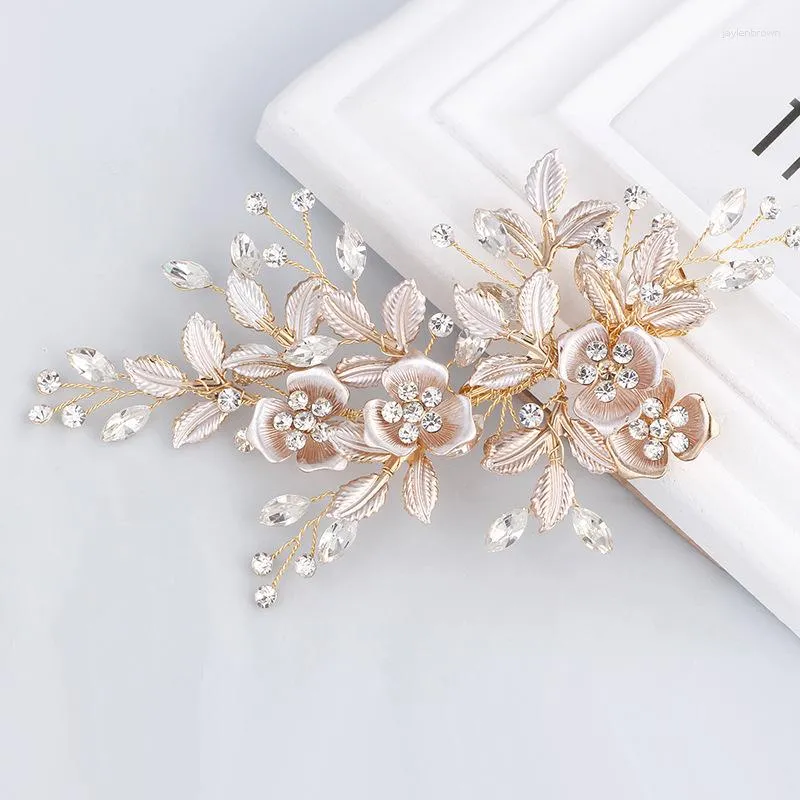 Headpieces The Style Selling 2023 Bridal Hair Fashion Headdress Zircon Bridal Bridal Simples Design Flower Wedding Accessories
