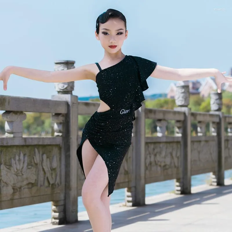 Vêtements de scène brillant robe de danse latine filles vêtements de créateur léopard Cha Costume Salsa danse tenue Tango Dancewear JL3131