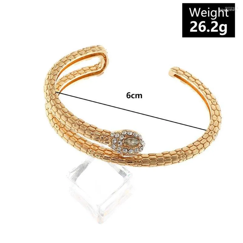 Bangle Boho Luxury Sparkling Crystal Diamond Serpent Bracelet Women 2023 Gold Color Metal Adjustable Bracelets Girls Fashion Jewelry