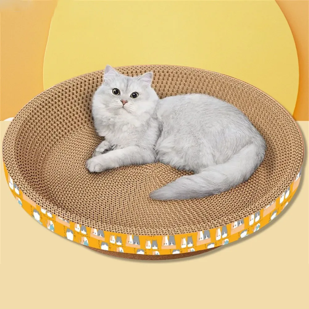 Cat Furniture Scratchers Cat Scratcher Corrugated Scratching Board Round Cardboard Lounge Bed Scratch Pad Nest Furniture Protection Kitten Training Toy 230621