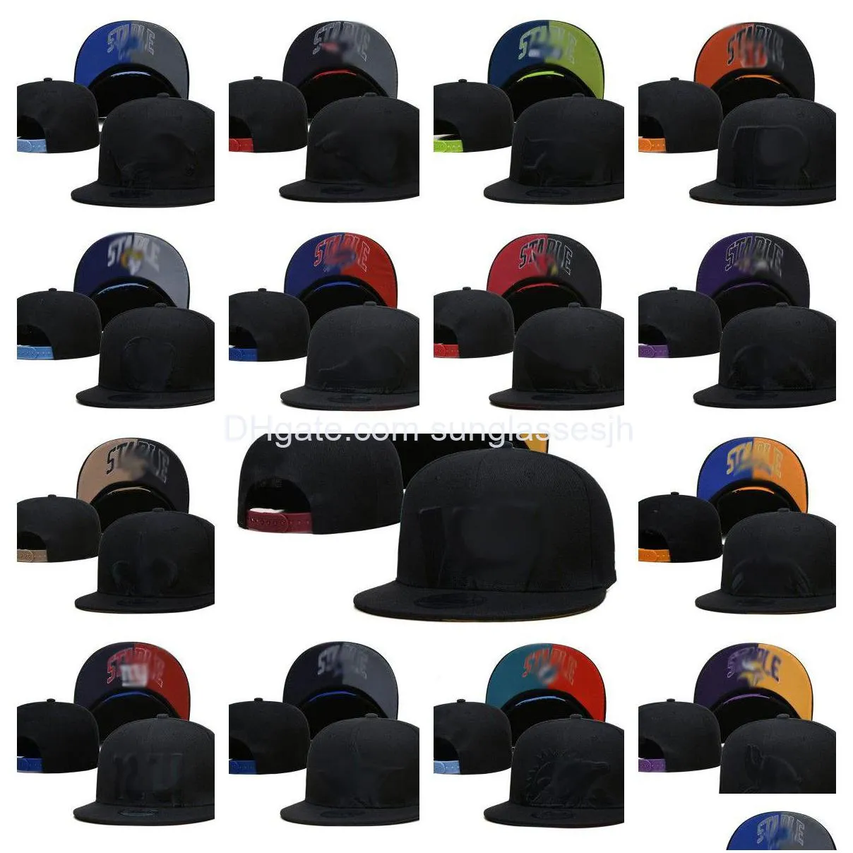 Gorras de béisbol Hombre Diseñador Sombrero Snapbacks Todo el logotipo del equipo Sombreros deportivos Snapback Béisbol Bordado Malla Algodón Carta Gorros Gorra de fútbol W Dhvak