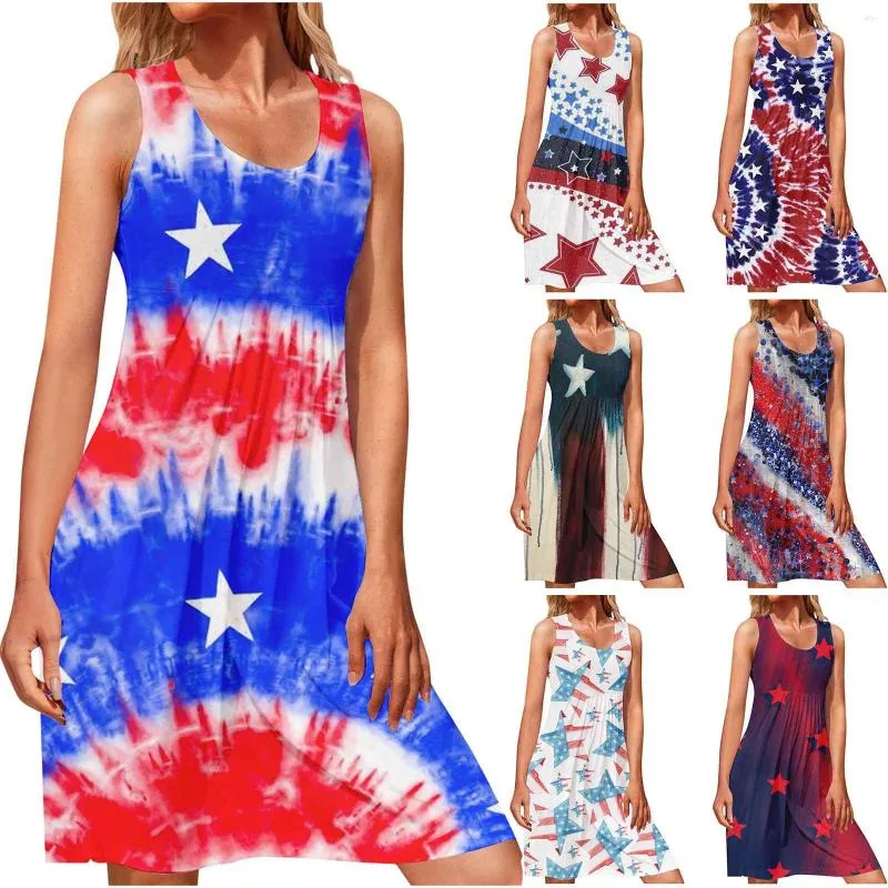 Casual Dresses Women Slim Fit Fashion Elegant Round Neck Star Gradient Color Summer Set 2023 Vestidos