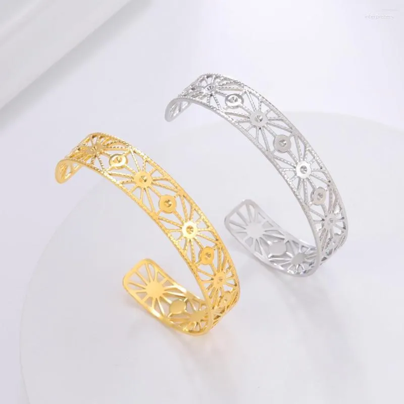 Bangle Teamer Sun Rays Цветочные браслеты для женщин мужчины мода из нержавеющей стали браслеты ювелирные аксессуары