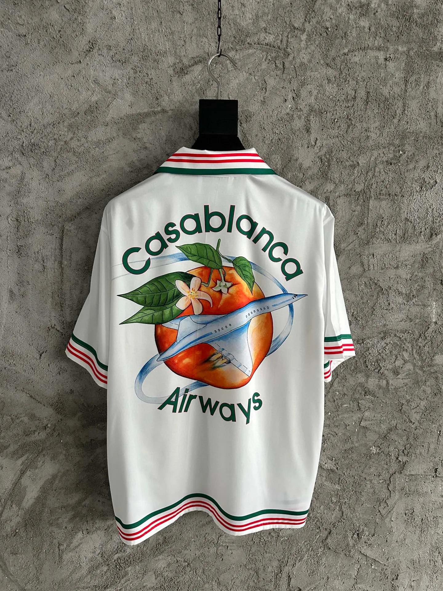 Falection Mens 23SS Casablanca Shirt Tennis Club Airway Aereo Aereo Stampa arancione Bulsini in seta camicia Top 3