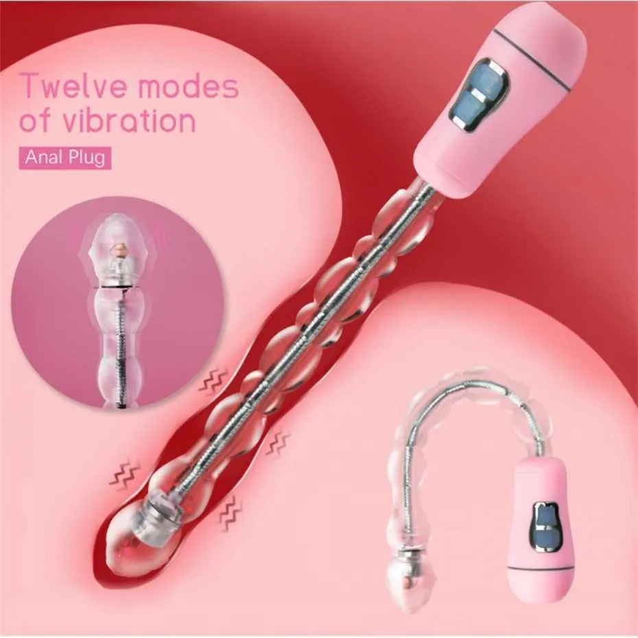 Spine vibranti anali maschili e femminili piegatura arbitraria tirando perline rotanti giocattoli del sesso caldo 75% di sconto sulle vendite online