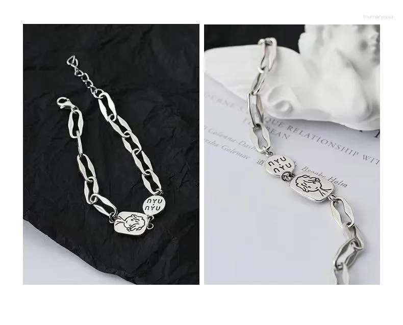 Link bransoletki łańcuch s925 srebrna bransoletka panie koreańska wersja Koreańska dziewczyny