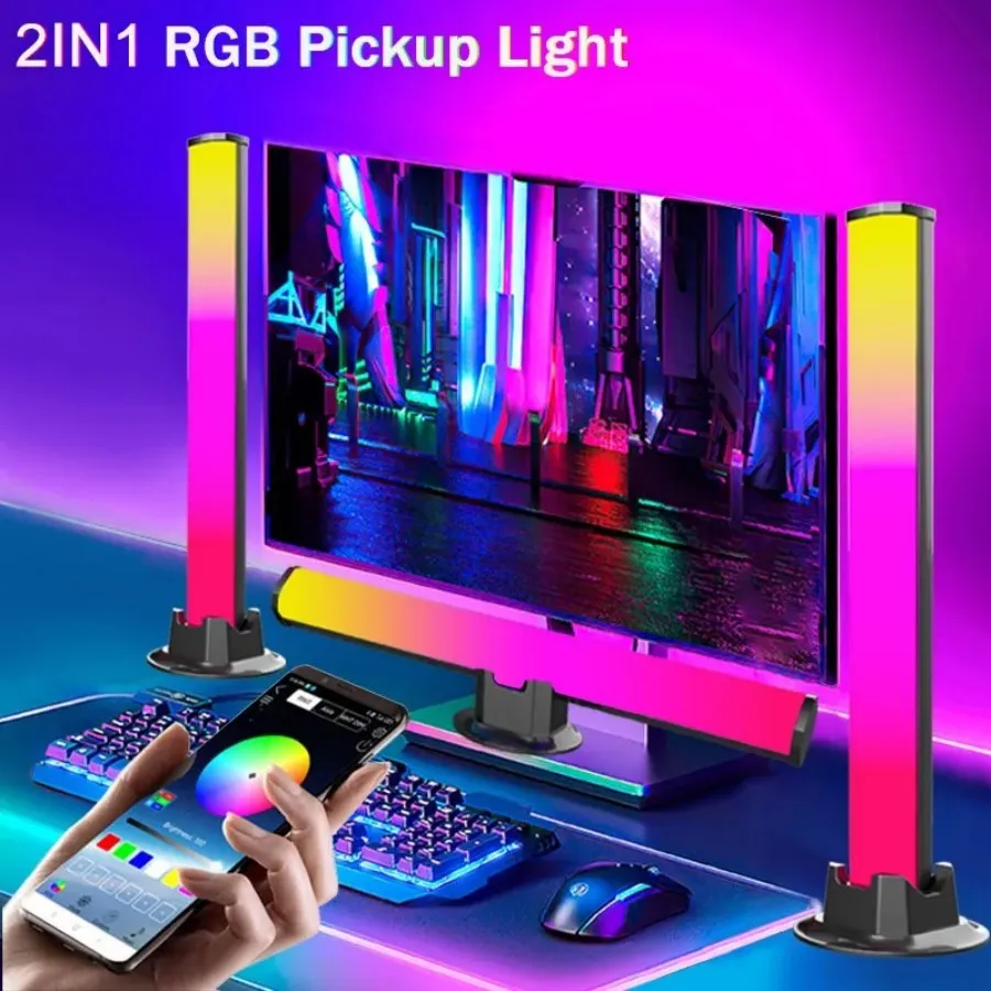 Light Desktop RGB LED Desktop Floor Lamps Music Rhythm Ambient Light With App Control ...