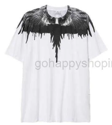 Mb Trendy Brand New Wings Short Sleeve Marcelo Classic Feather Men's and Women's Printed T-shirt07fk 23