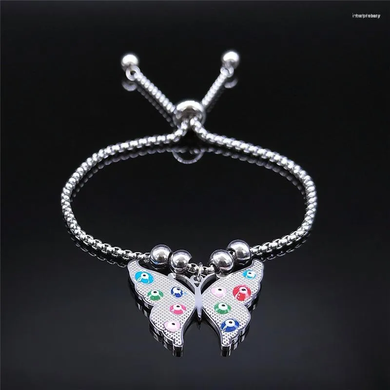 Lien Bracelets En Acier Inoxydable Coloré Dinde Papillon Perles Charme Bracelet Pour Femmes Perle Bijoux Pulsera Mujer B5223S01