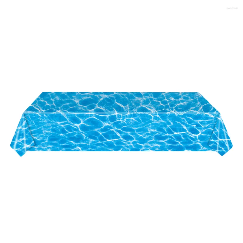 Table Cloth Wave Water Pattern Tablecloth Blue Plastic Ocean Decorations Summer Decorate Waves Disposable