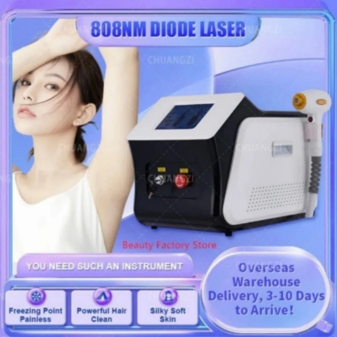Gorąca sprzedaż 808 nm usuwanie włosów lodowych usuwanie skóry odmładzanie twarzy Podnoszenie skóry wybielanie maszyn do salonu