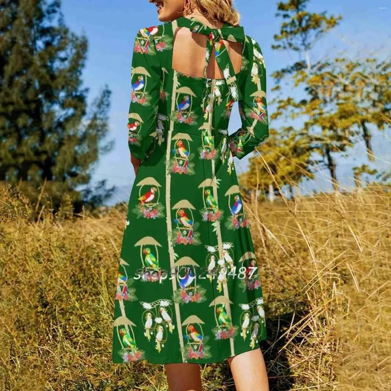 green dress with birds Ali Golden main image 0