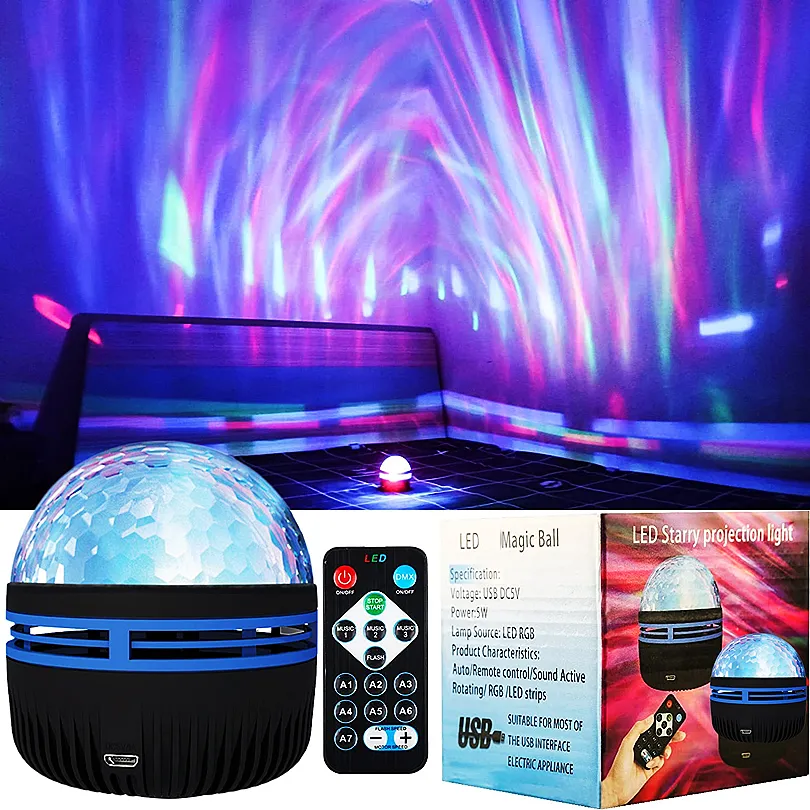 Водоливные проекторы Light, Starry Remote Control Aurora Cerorion, красочная светодиодная атмосфера USB -проекционная лампа для свадебного дня рождения, праздничный подарок