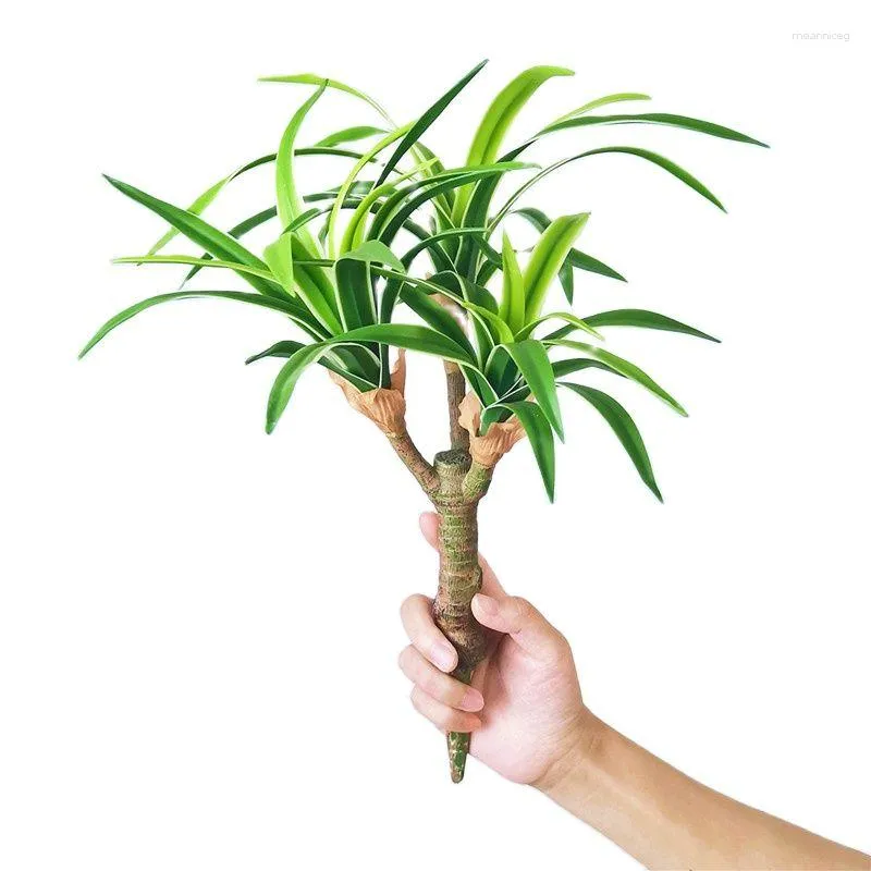 Декоративные цветы искусственная орхидея трава тропические реалистичные фальшивые растения Пластиковые крытые пальмовые ладони бонсай эль офис Декор дома