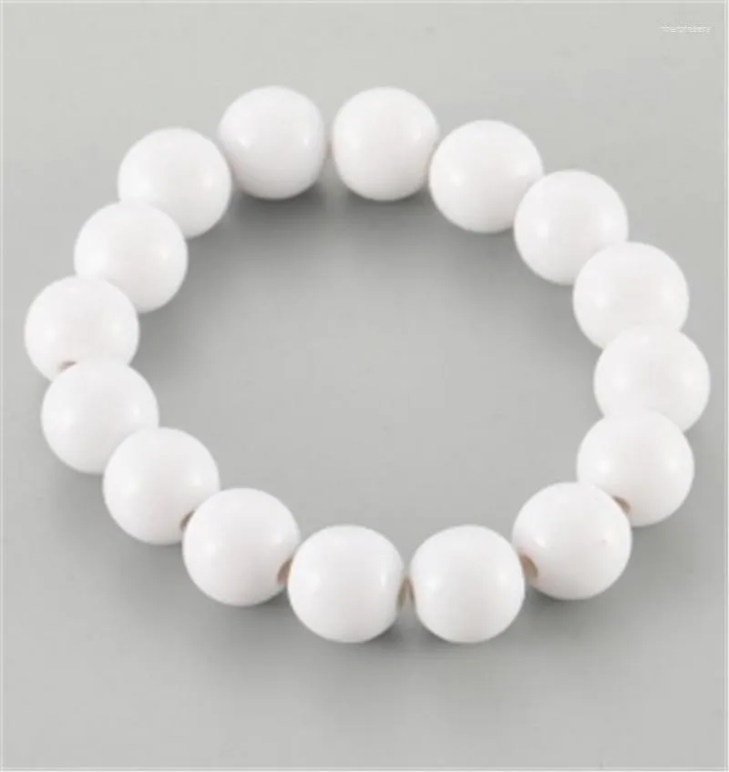 Brin acrylique perle ronde bracelets porte-bonheur bracelets blanc pour hommes femmes bricolage accessoires faits à la main cadeau