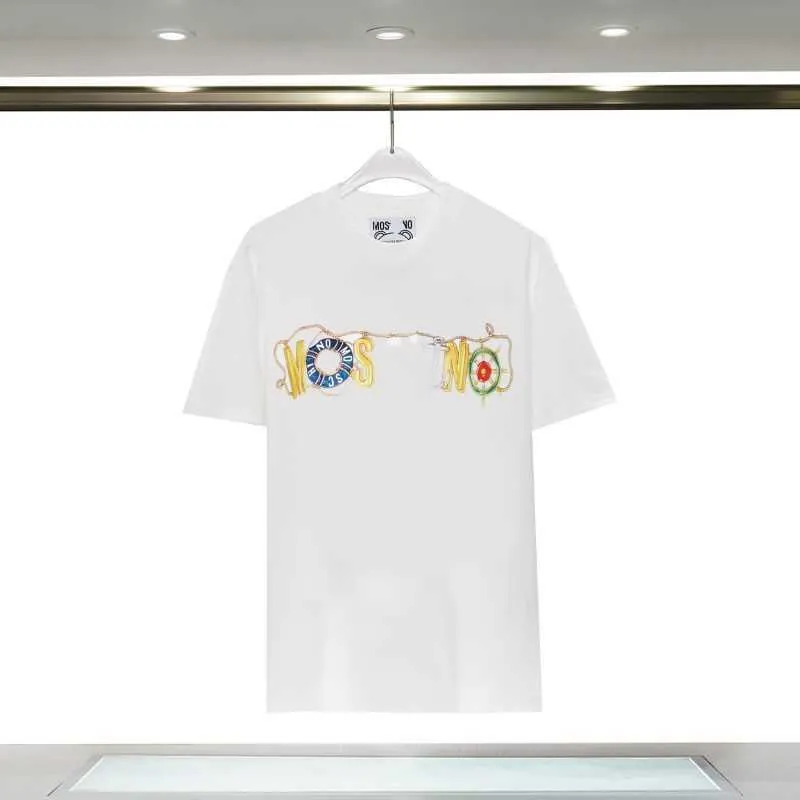 Koszulki damskie Designer Women Moschino Tshirt Summer włoskie luksusowe marki nowe koszulki kreskówka niedźwiedź luźne bawełniane okrągłe szyję 2403189