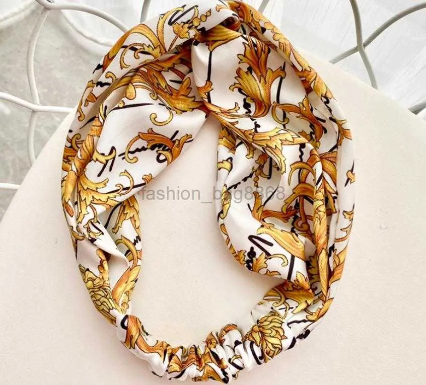 Designer Seidenstirnbänder 2022 Neuankömmling Luxus Damen Mädchen Gold Gelb Blumen Haarbänder Schal Haarschmuck Geschenke Headwraps Hohe Qualität