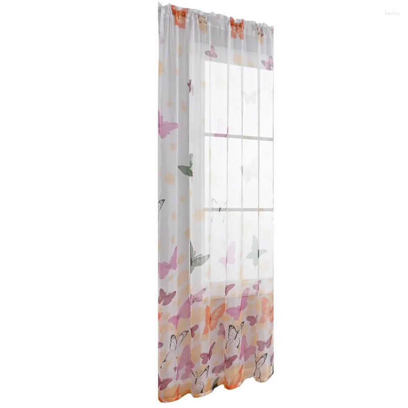 Curtain Transparent Curtains Privacy Window Sheer Decorative Elegant Drape Drapery Bedroom Home Screen Semi Sheers Floral