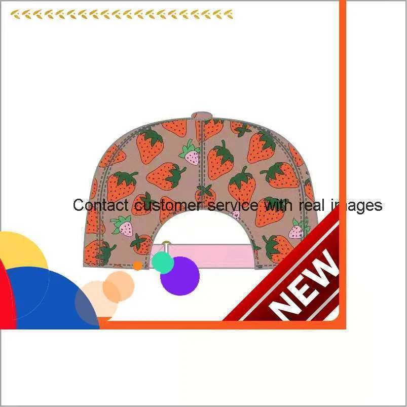 81strawberry Baseball Caps Man's Cotton Cactus Classic Letter Ball Caps Summer Woman Sun Hats Regulowane koci