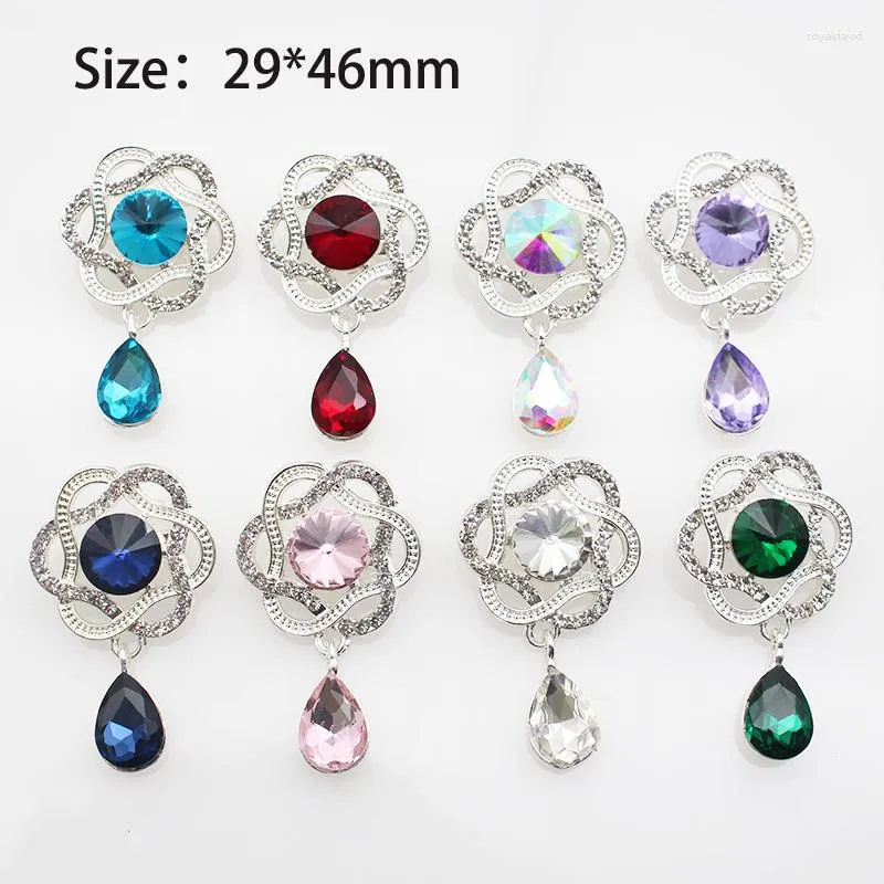 Broşlar moda yüzük su damlası kristal rhinestone broş diy el yapımı elbise kadın takım elbise çok yönlü düğün hediyesi dekorasyon