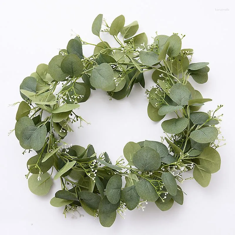 Dekorativa blommor 2m konstgjorda eukalyptus Garland Silk Fake Ivy Vine Plant for Home Wedding Garden Room Decoration